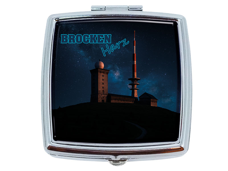 Souvenir Metall Pillendose Brocken 6x5,5cm