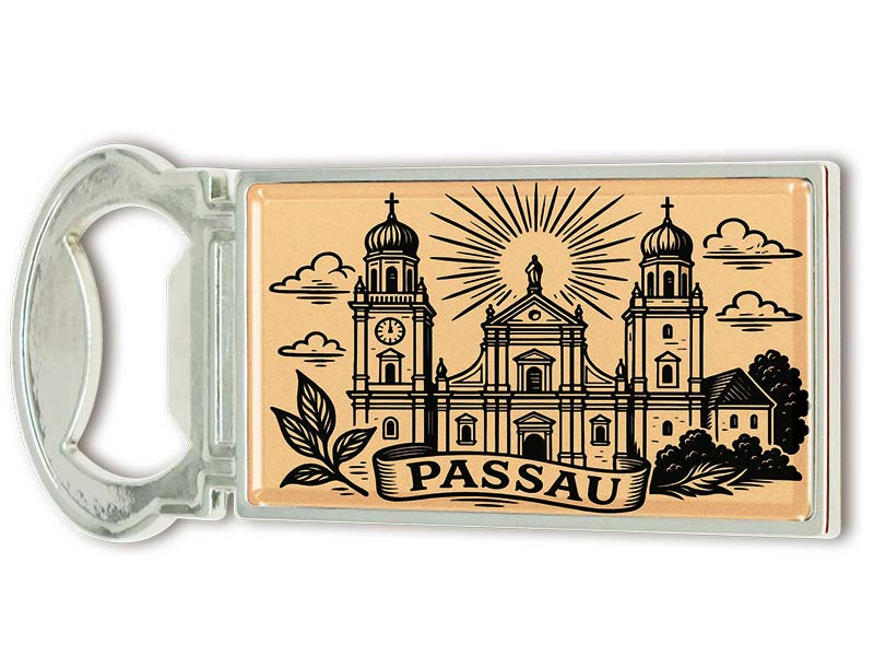 Souvenir Metal magnet bottle opener Passau 3x9cm