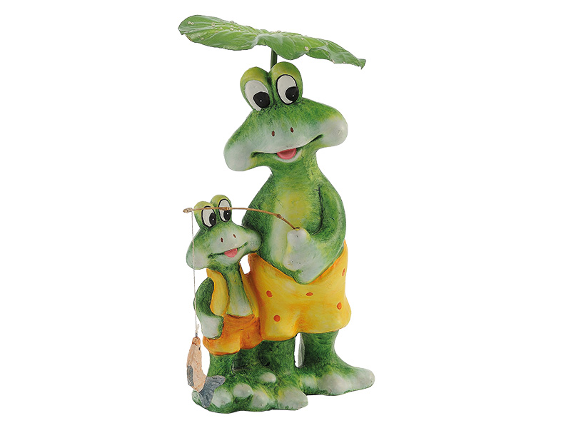 17469 Keramik Frosch m. Froschkind