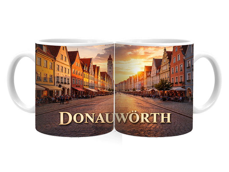 Souvenir Foto Tasse Donauwörth aus Keramik Ø8x9,5cm