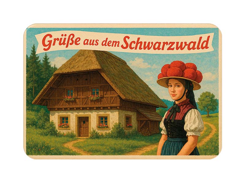 Souvenir Foto Kunststoff Magnet Schwarzwald 8x5cm