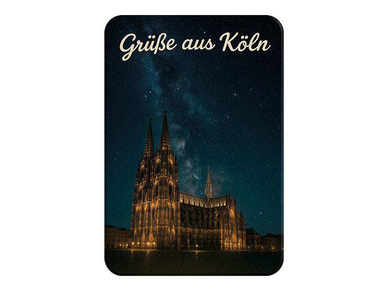 Souvenir Foto Kunststoff Magnet Koeln 8x5cm