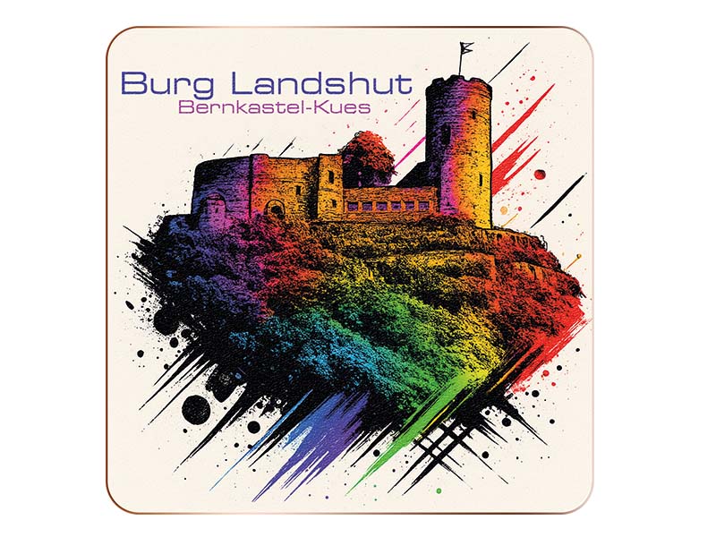 Souvenir Foto Untersetzer Bernkastel-Kues aus Holz 10x10cm