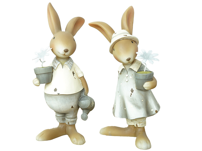 Hase aus Poly, stehend, 8,5x7x16cm    Hase aus Poly, stehend, 8,5x7x16cm