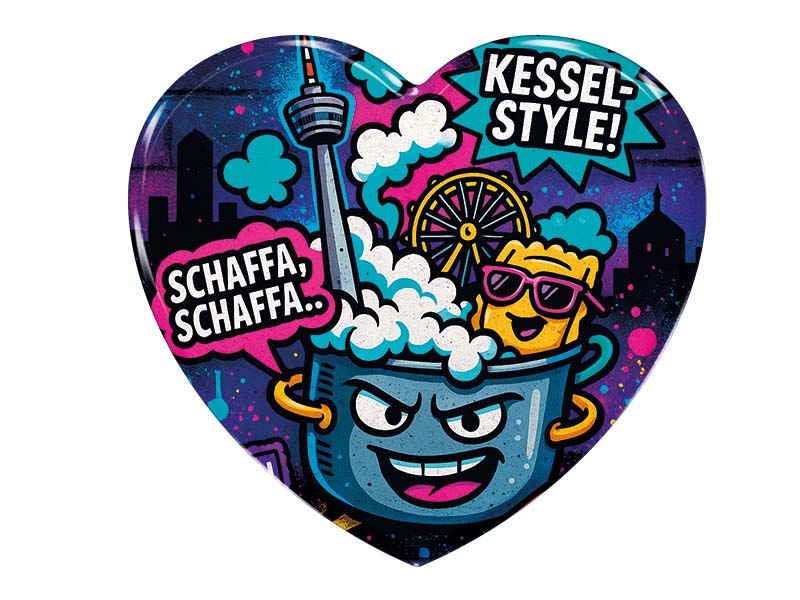 Souvenir Foto Magnet Herz Stuttgart 6,5x6cm