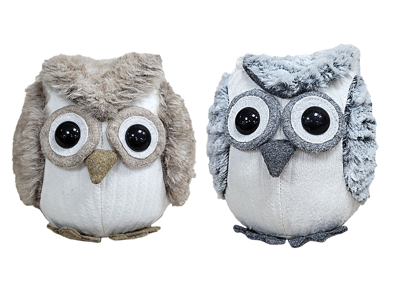 Eule aus Stoff als Türstopper, 15x10x15cm    Eule aus Stoff als Türstopper, 15x10x15cm