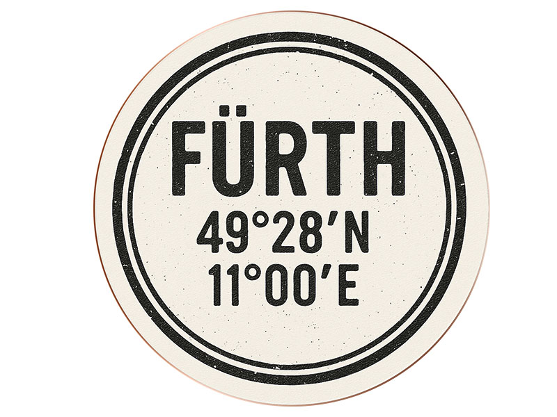 Souvenir wooden coaster Fürth Ø10cm