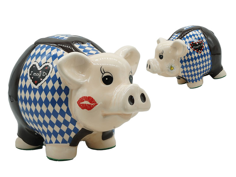 19020 Porzellan Sparschwein Bayern