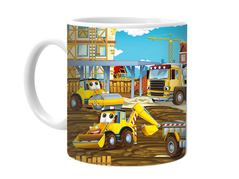 19007-0 Keramik Foto Tasse Baustelle