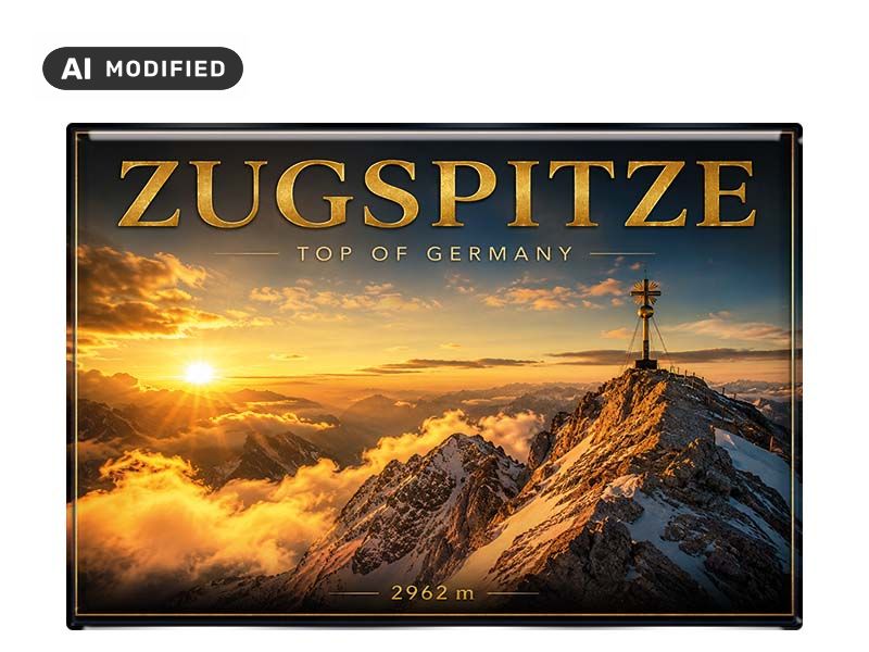 Souvenir Foto Magnet Zugspitze 9,5x6,5cm
