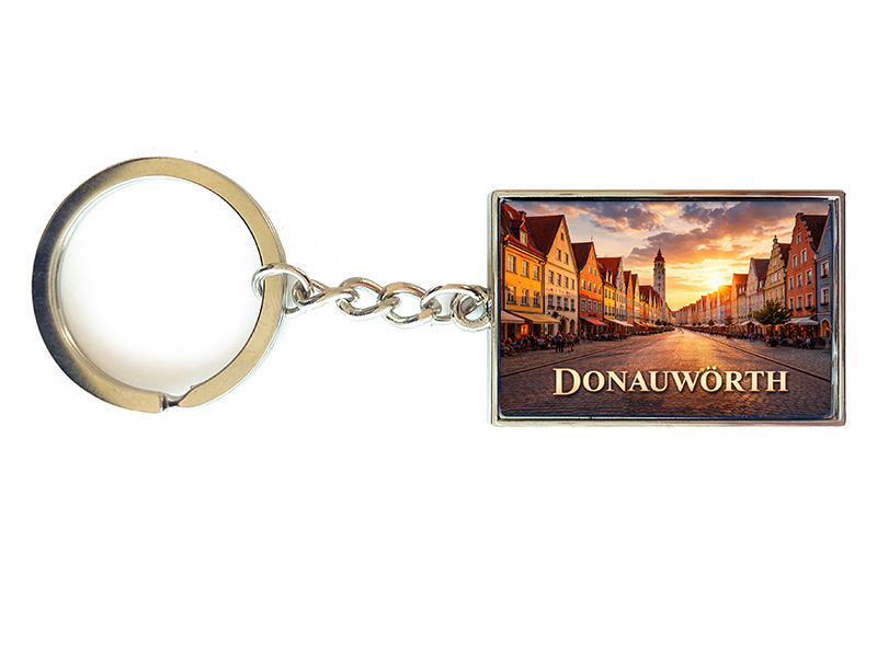 Souvenir Schlüsselanhänger Donauwörth aus Metall 10x3cm