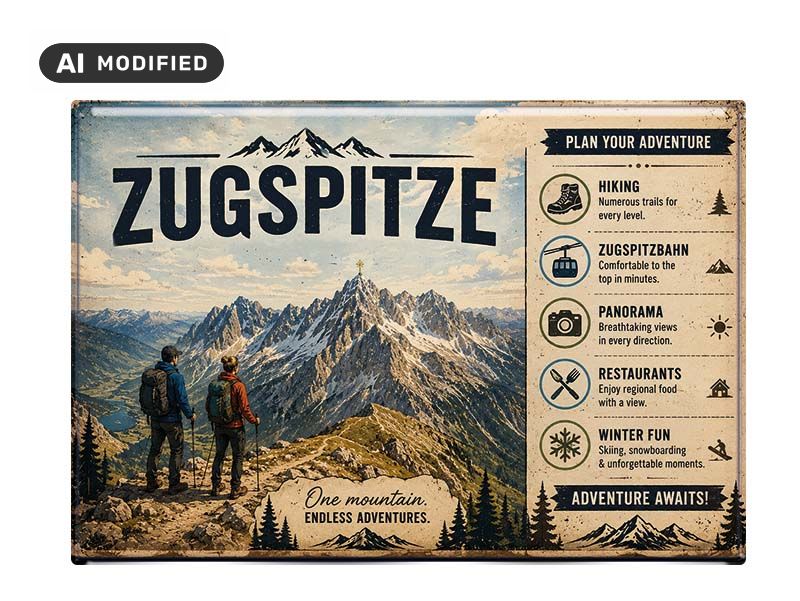 Souvenir photo magnet Zugspitze 9,5x6,5cm