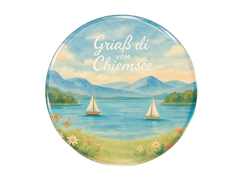 Souvenir Foto Magnet rund Chiemsee Ø3.5 cm