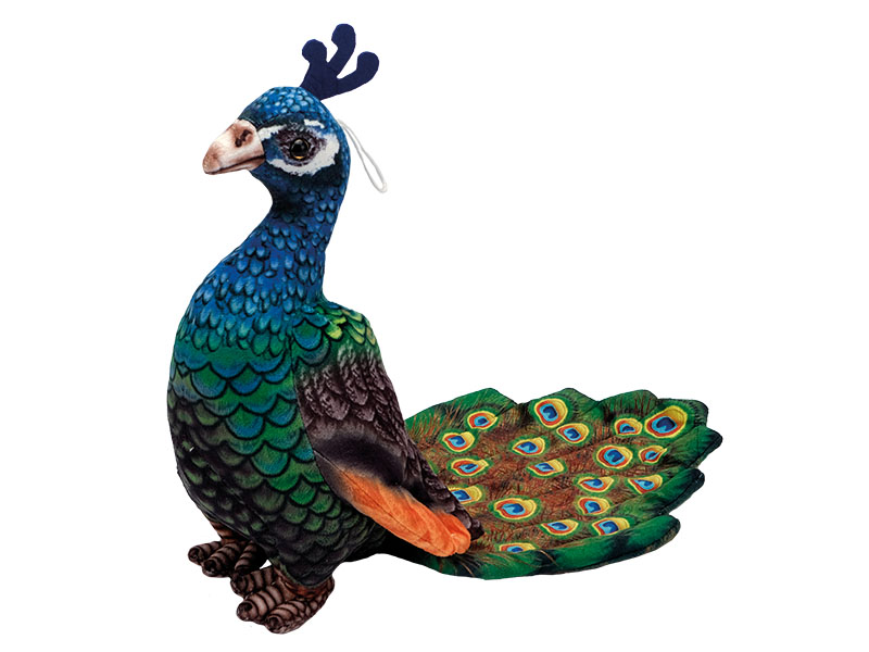 Pfau aus Plüsch, 32x18x28cm    Pfau aus Plüsch, 32x18x28cm