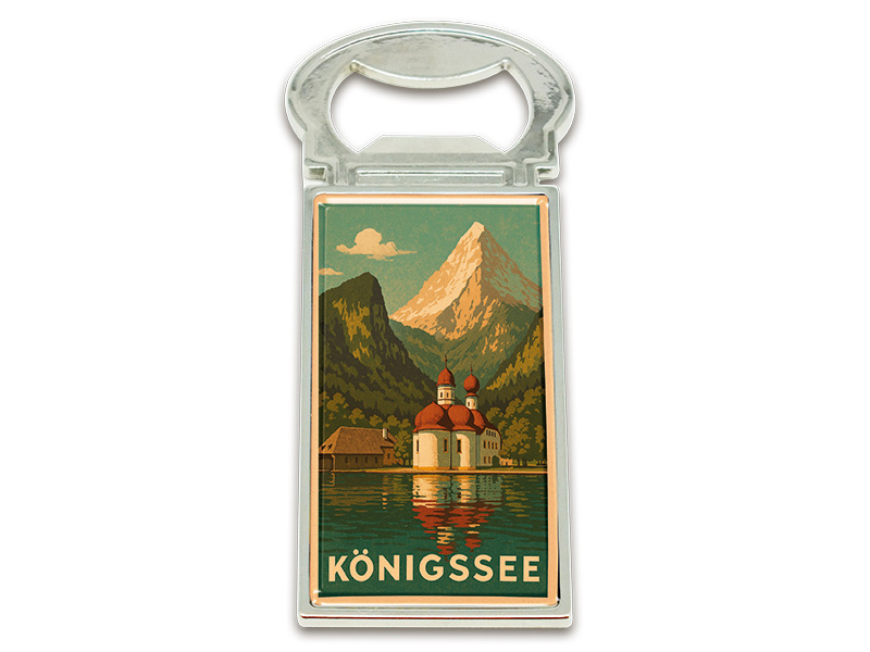 Souvenir Magnet Kapselheber aus Metall Königssee 3x9cm Souvenir Magnet Kapselheber aus Metall Königssee 3x9cm