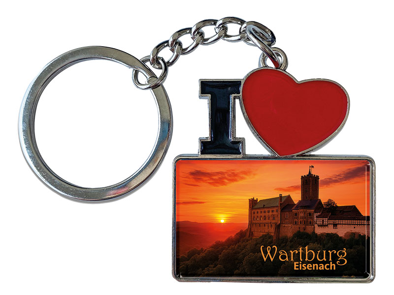 Souvenir Schlüsselanhänger Eisenach aus Metall 11x4cm