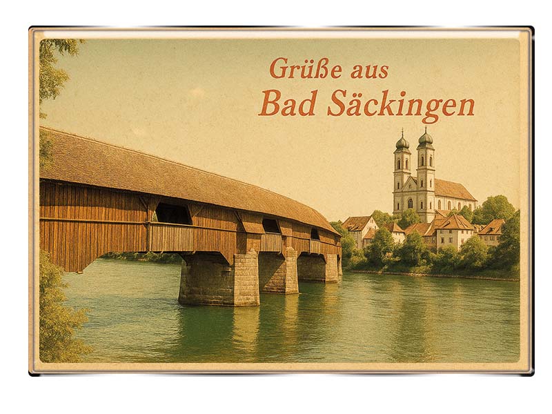 Souvenir Foto Magnet rechteckig Bad Säckingen 8x5,5cm