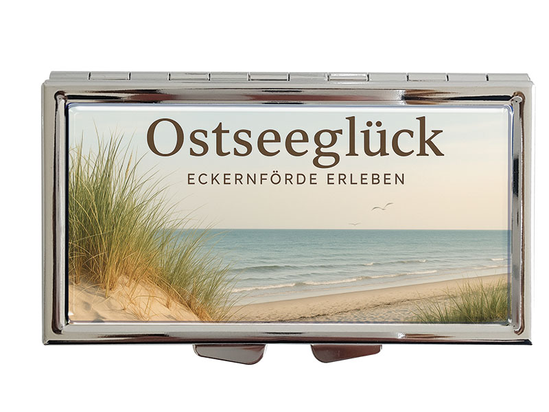 Souvenir Pillendose Eckernförde aus Metall 8,5x4,5cm