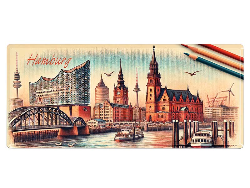Souvenir Foto Magnet Hamburg 11x4cm Souvenir Foto Magnet Hamburg 11x4cm