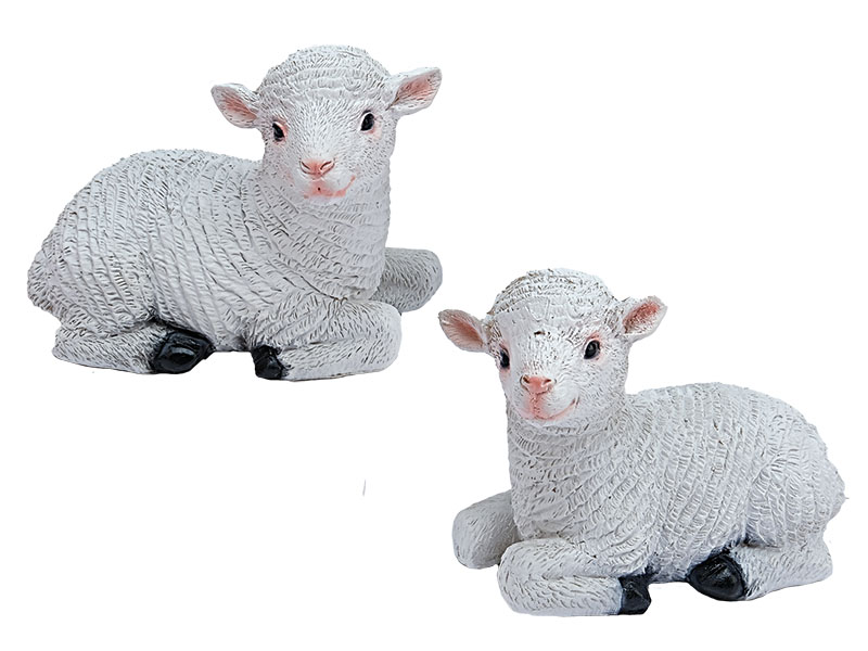 Schaf liegend aus Poly 13x7x10cm    Schaf liegend aus Poly 13x7x10cm