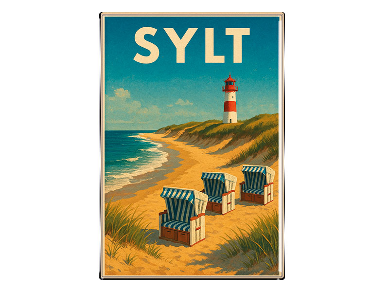 Souvenir Foto Magnet rechteckig Sylt 8x5,5cm Souvenir Foto Magnet rechteckig Sylt 8x5,5cm