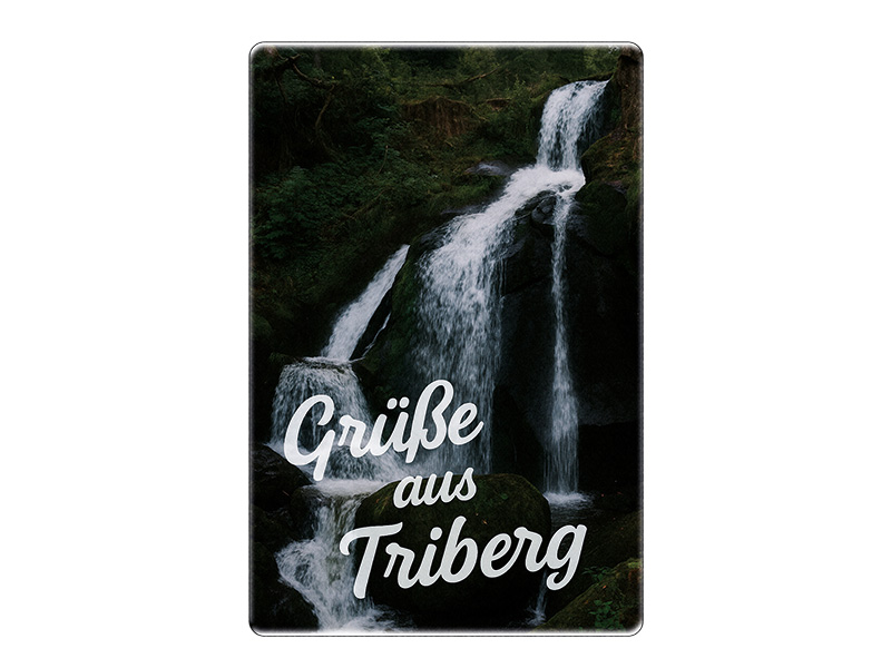 Souvenir Foto Magnet Steingut Triberg 6x4,5cm