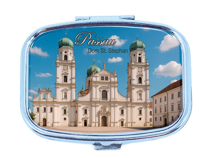 Souvenir Pillendose rechteckig aus Metall Passau 6x4,5cm Souvenir Pillendose rechteckig aus Metall Passau 6x4,5cm
