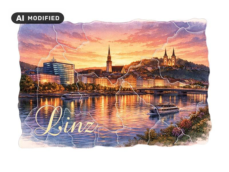 Souvenir Foto Magnet Linz aus Kunststoff 8x5cm
