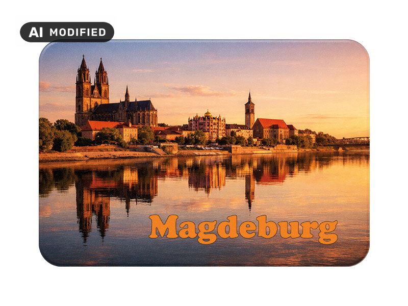 Souvenir Foto Magnet Magdeburg aus Kunststoff 8x5cm