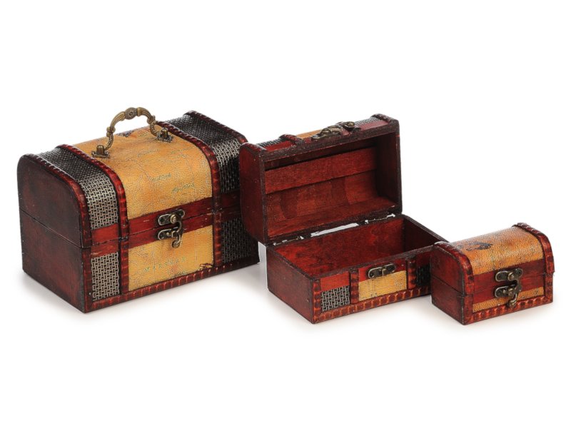 17401-0 Holz Schatzkiste 3er Set
