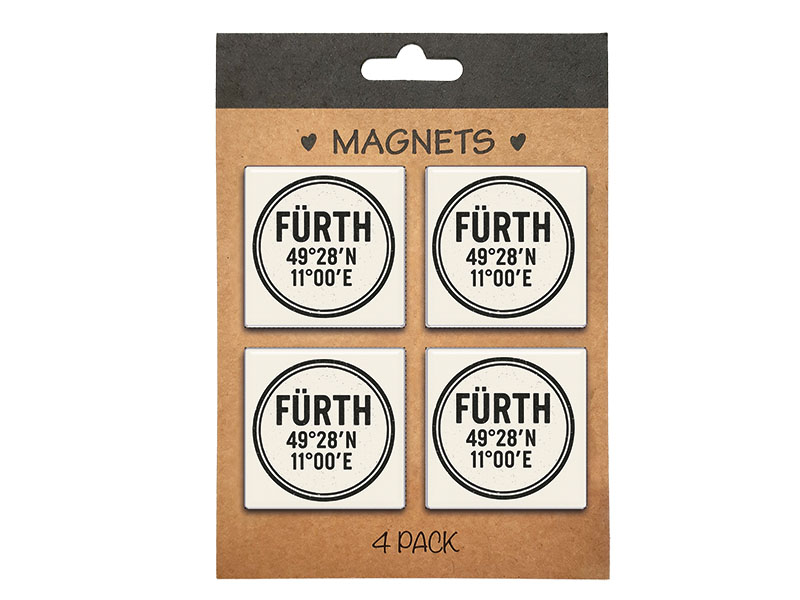Souvenir photo magnet set Fürth 4x4cm