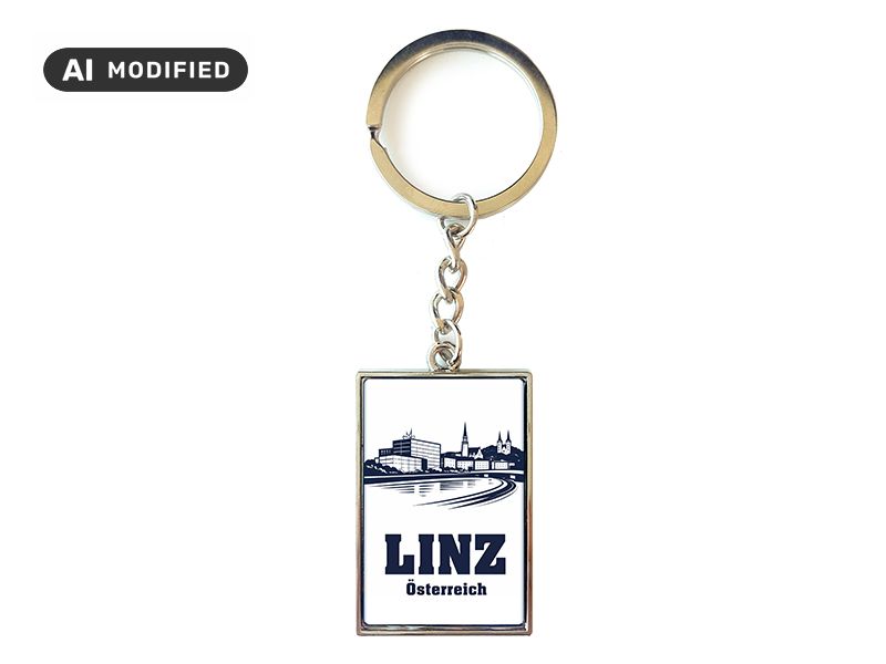 Souvenir Schlüsselanhänger Linz aus Metall 10x3cm