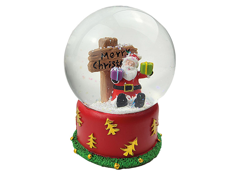 Poly snow globe Santa Claus Ø8x10,5cm