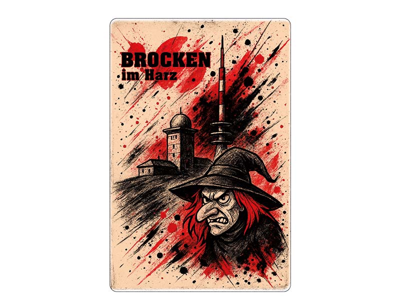 Souvenir Foto Magnet Steingut Brocken 6x4,5cm Souvenir Foto Magnet Steingut Brocken 6x4,5cm