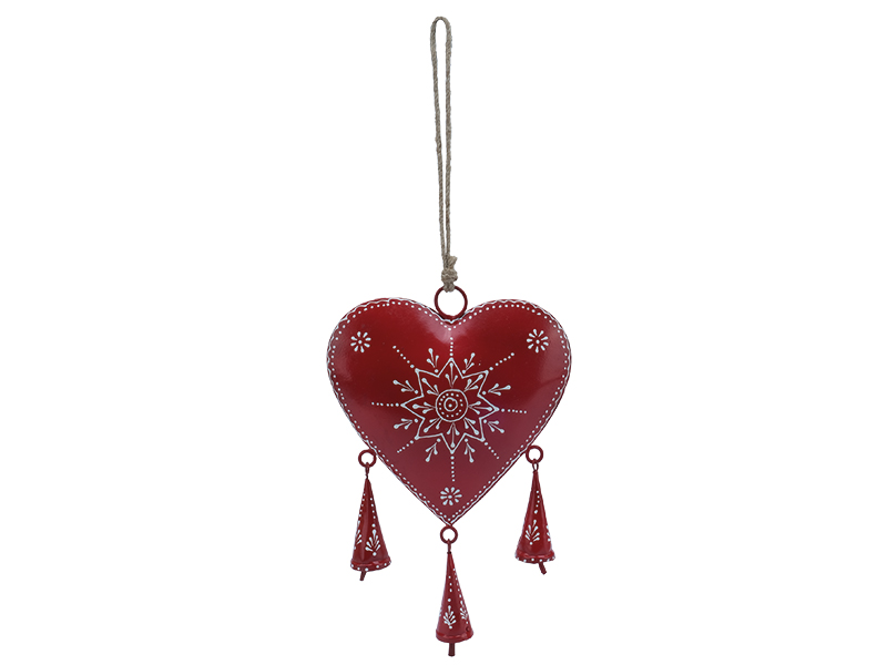 Metall heart with bells 17x3x25cm