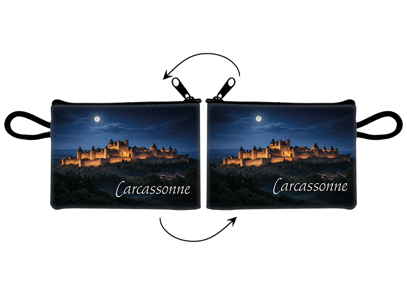 Souvenir Täschchen Carcassonne aus Kunstleder 11x8cm