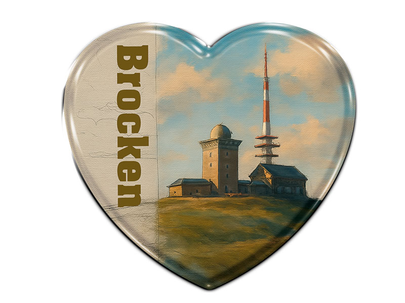 Souvenir Foto Magnet Herz Brocken 4x4cm