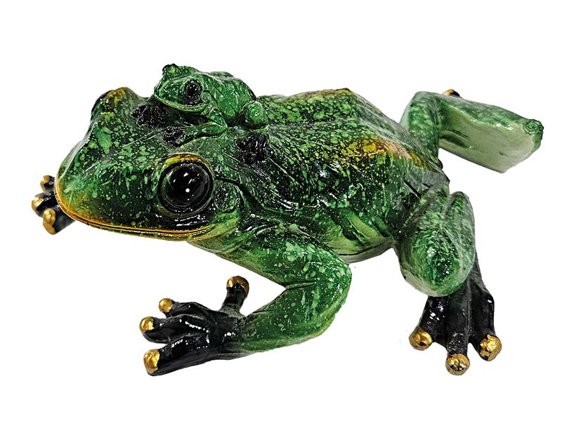 Frosch mit Baby aus Poly 18x13,5x7cm   