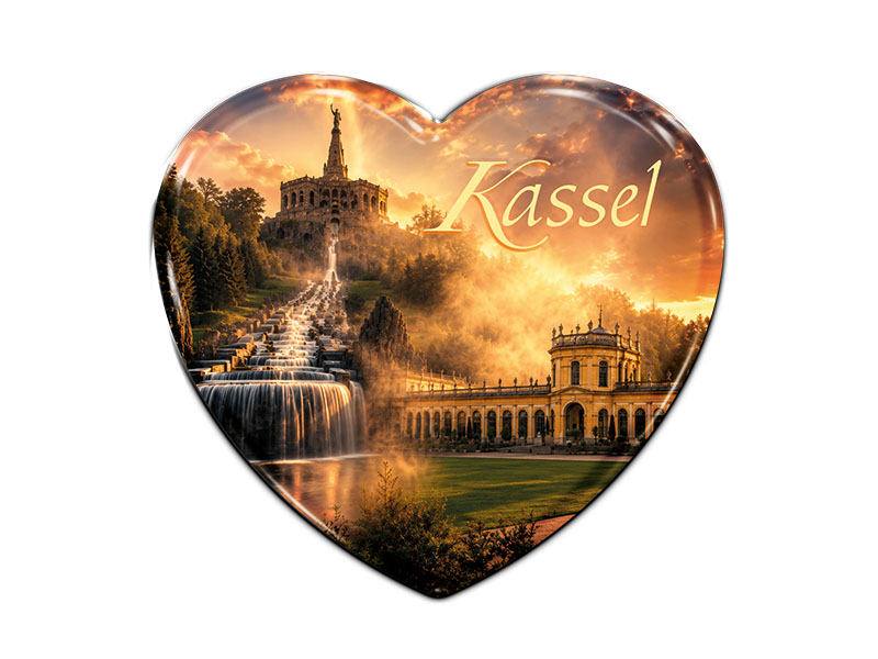 Magnete souvenir fotografico a forma di cuore Kass