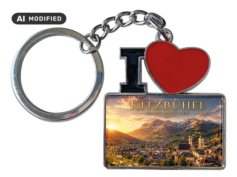 Souvenir Schlüsselanhänger Kitzbühel aus Metall 11x4cm