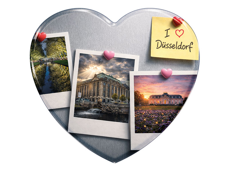 Souvenir Foto Magnet Herz Düsseldorf 6,5x6cm