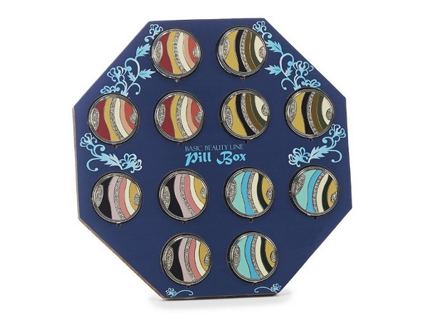 60204 Pillendosen bunt rund