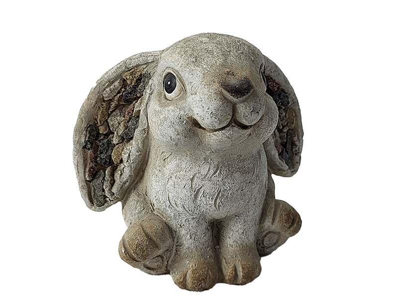 Hase aus Poly in Steinoptik 14x10x13cm    Hase aus Poly in Steinoptik 14x10x13cm