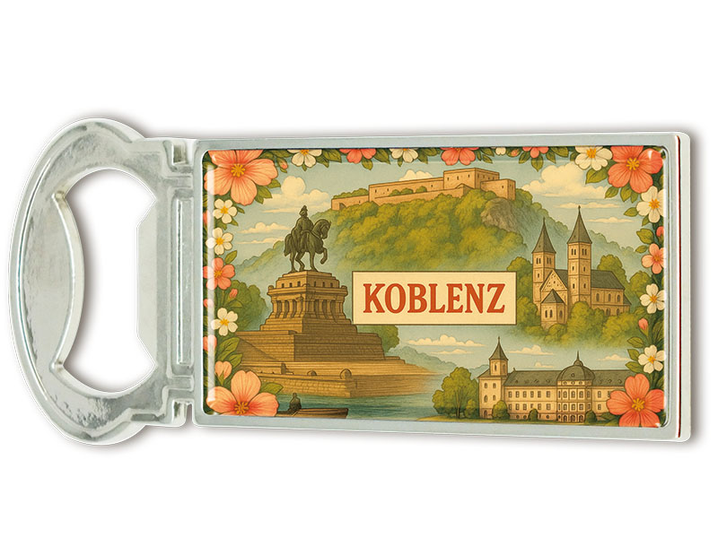 Souvenir Magnet Kapselheber aus Metall Koblenz 3x9cm