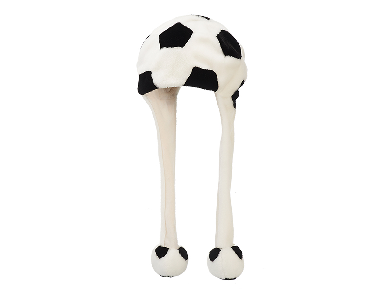 32509 Plüsch Mütze Fußball