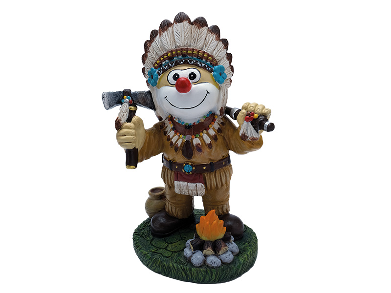 Clown Indianer aus Poly 15x10x23cm