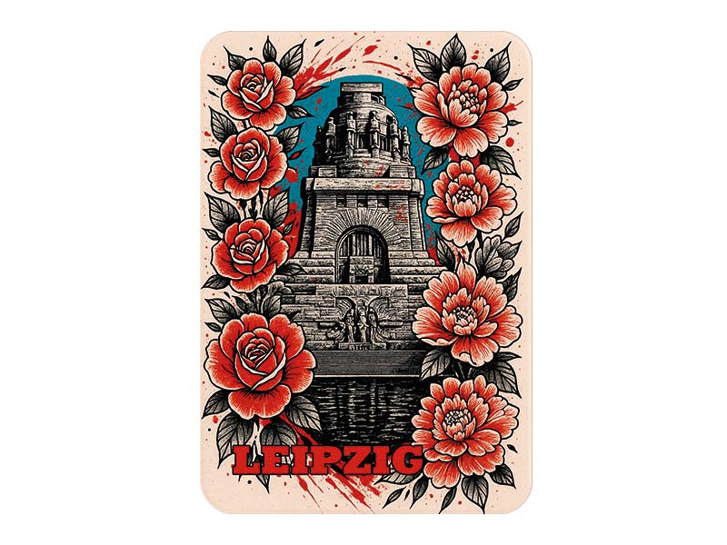 Souvenir Foto Kunststoff Magnet Leipzig 8x5cm