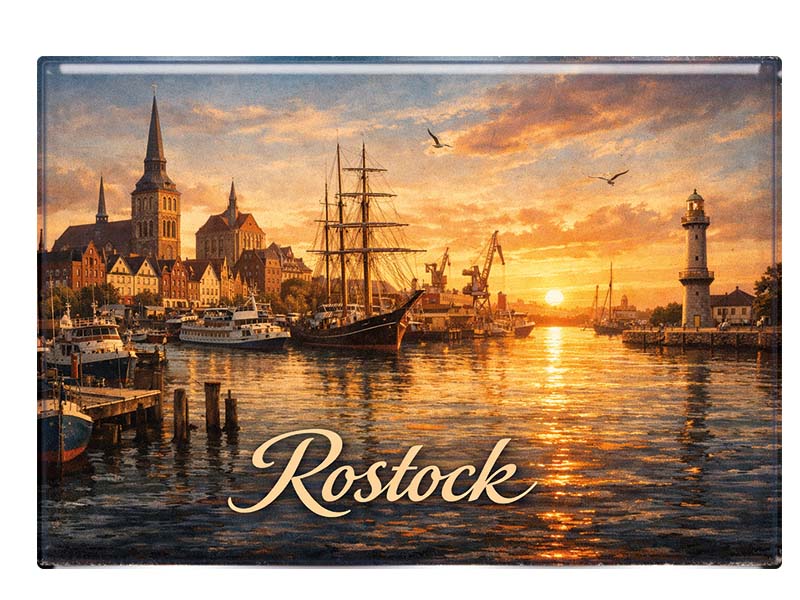 Souvenir Foto Magnet Rostock 9,5x6,5cm