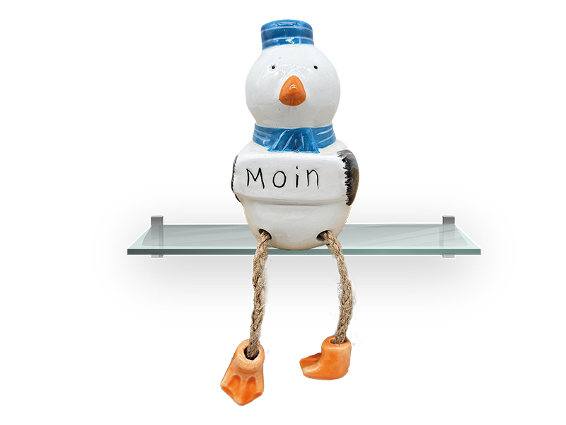 Kantenhocker Möwe aus Porzellan 6x7x11cm   