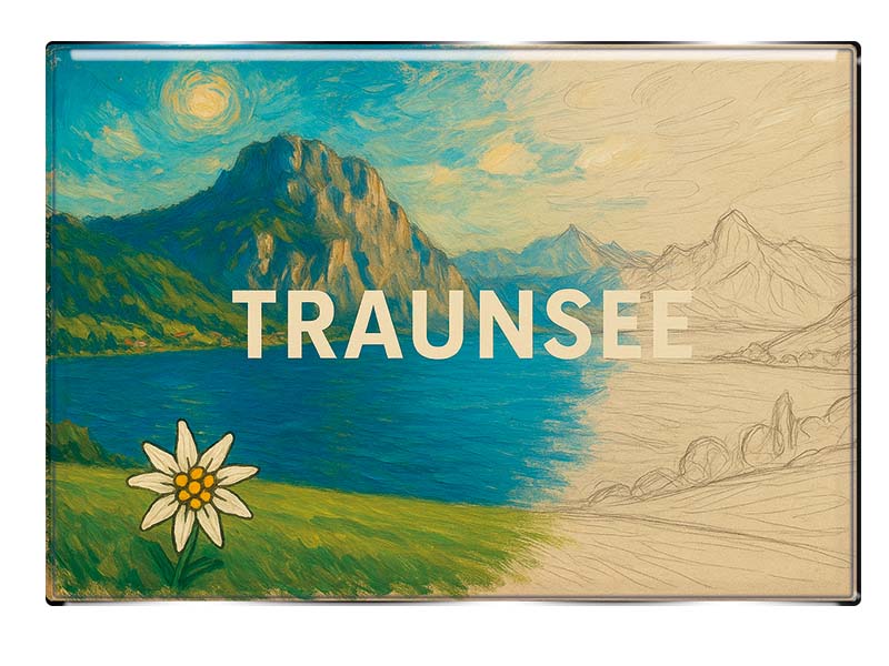 Souvenir Foto Magnet rechteckig Traunsee 8x5,5cm